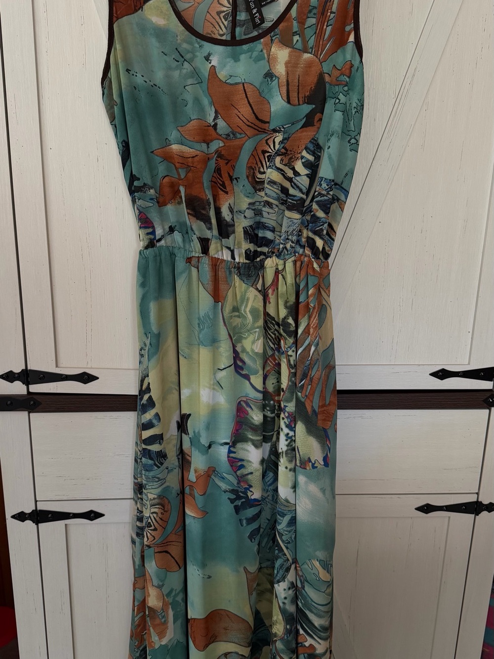 Fun & Flirt Tropical Abstract Print Maxi Dress – Size Small